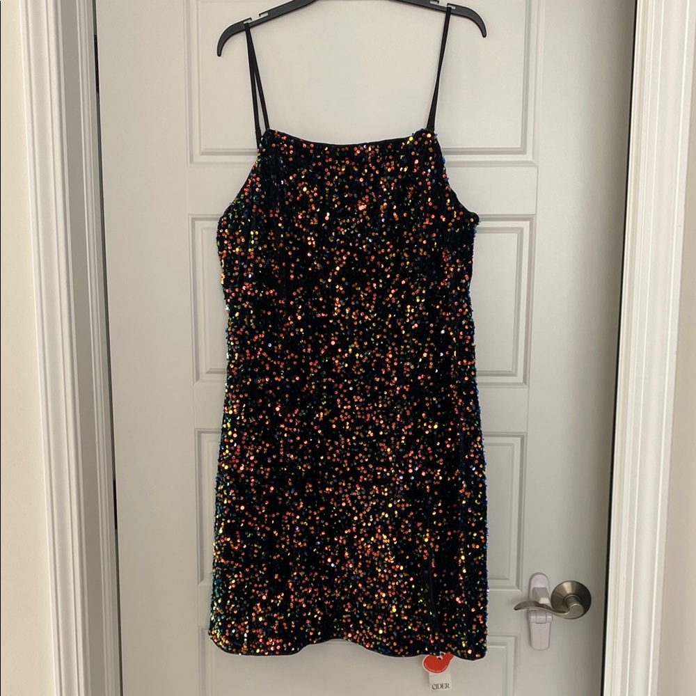 Cider Multicolor Sequin Dress